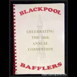 Cover of the Blackpool Bafflers ebook by Derek Lever, featuring a stylized magical theme with playing cards and a Blackpool landmark illustration.