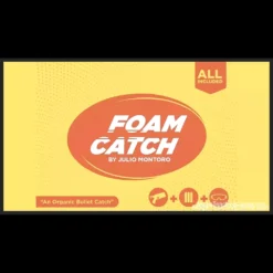 Magician Julio Montoro performing the Foam Catch trick, catching a signed foam bullet fired from a Nerf gun mid-air.