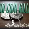 Tom Frank demonstrating a two-coin killer magic trick with borrowed quarters in the Conjuror Community magic video.